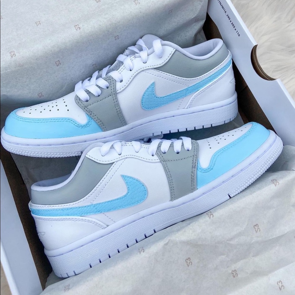 Blue & Gray Air Jordan 1 Lows